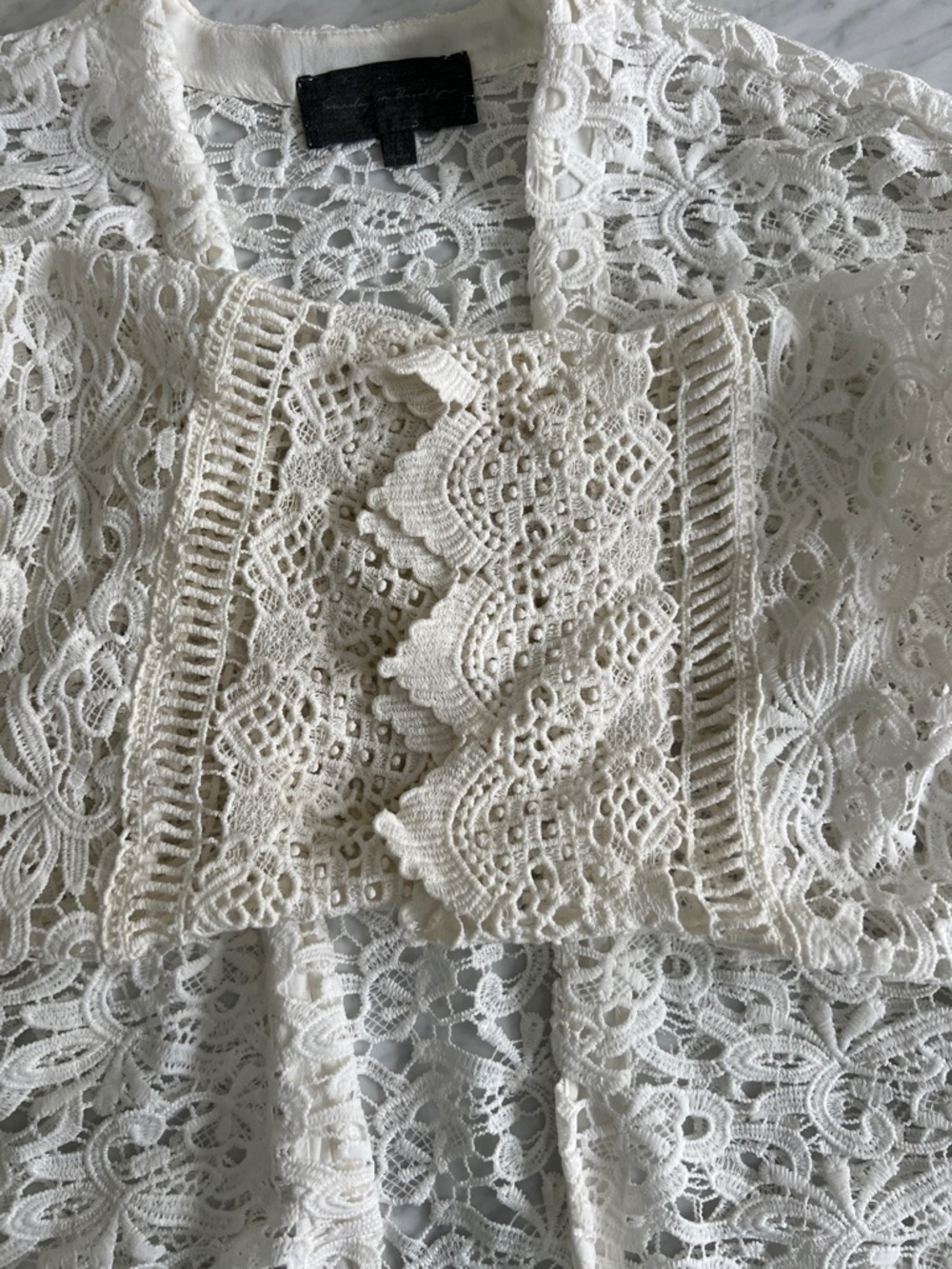 Anthropologie White Crochet Lace Kimono Cardigan - Picture 9 of 9